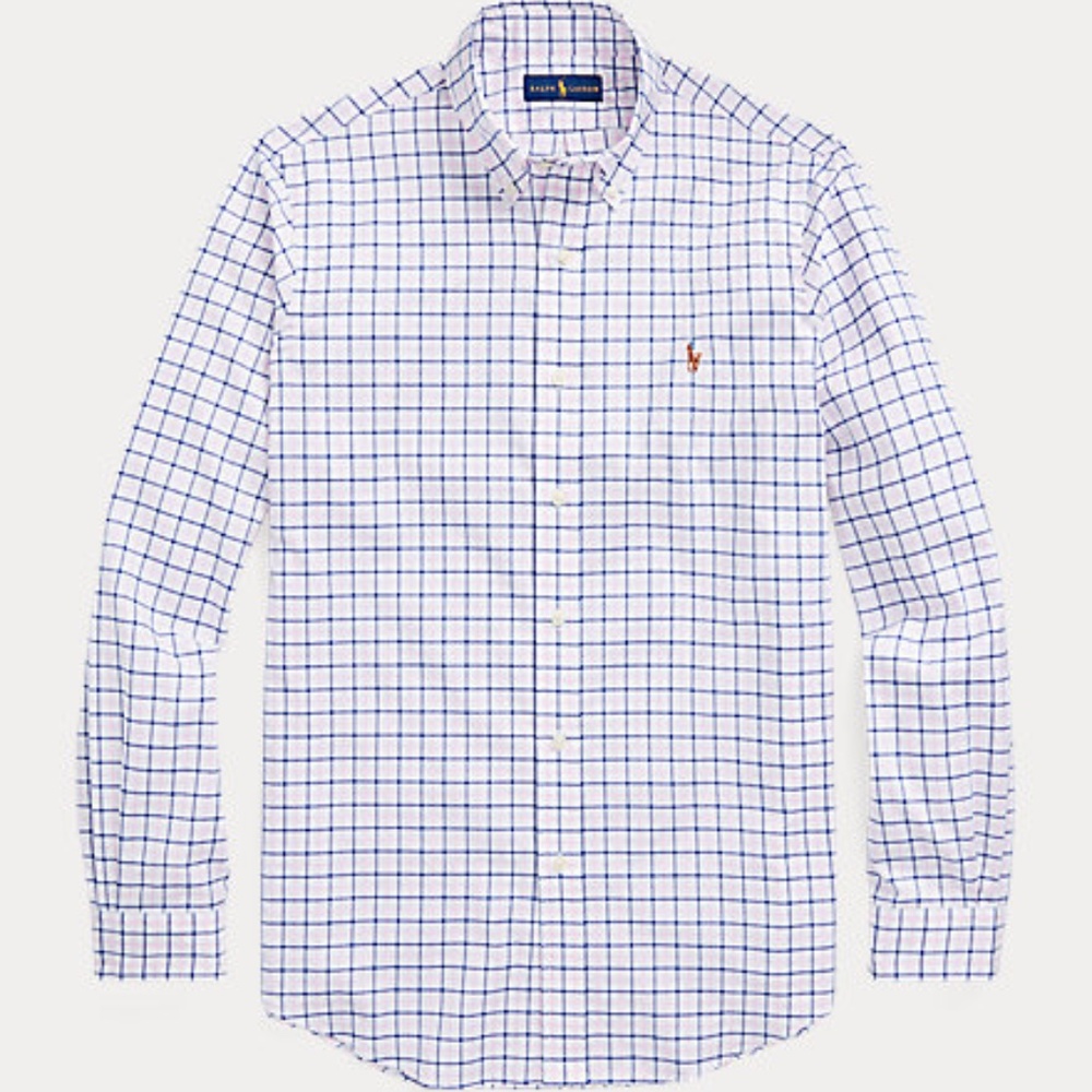 Ralph Lauren Polo Classic Fit Checked Stretch Oxford SZ L
